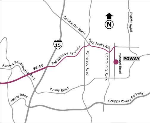 Map from Eastbound SR-56